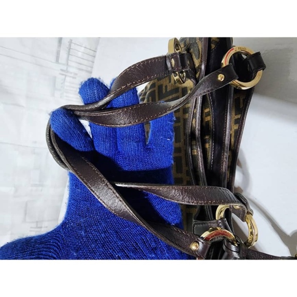 Authentic FENDI Zucca Small Chef Shopping Tote Bag Tobacco Moro Brown - Picture 12 of 14